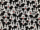 Mickey Faces Black and white! 1 Yard Medium Thickness Twill Cotton Fabric, Fabric by Yard, Yardage Cotton Fabrics for  Style Garments, Bags - fabrics-top