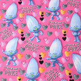 Trolls You make me want to dance! 1 Meter Medium Weight Plain Cotton Fabric, Fabric by Yard, Yardage Cotton Fabrics for  Style Garments, Bags