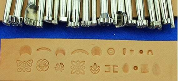 A Set of Patterns DIY Leather Stamping Suite with 20 Punches, Leather Punches,Leather Carving Punch for Leather Crafts,Belt,Wallet, Decor - fabrics-top