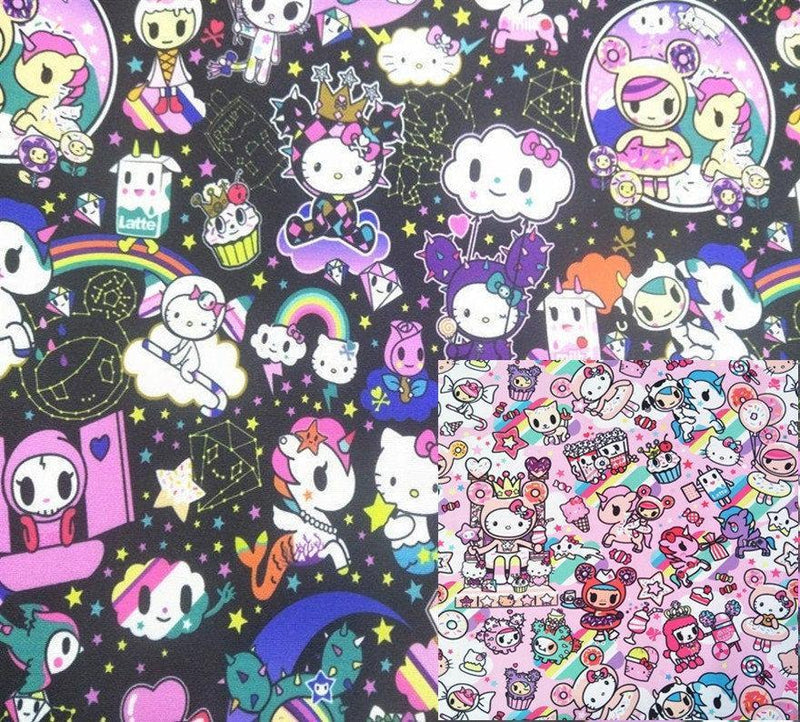 Hello Kitty x Tokidoki! 1 Meter Printed Stretch Poly Fabric, Fabric by Yard, Yardage  Bag Fabrics, Children Fabrics,Japanese