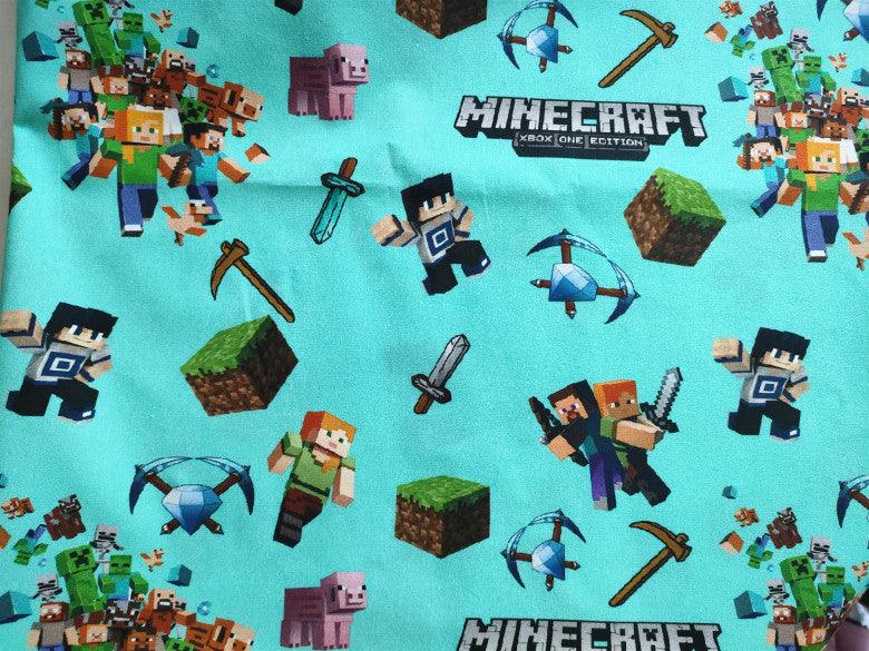 Minecraft the game Series ! 1 Meter Medium Printed Cotton Fabric, Fabric by Yard, Yardage Cotton Fabrics online Game - fabrics-top