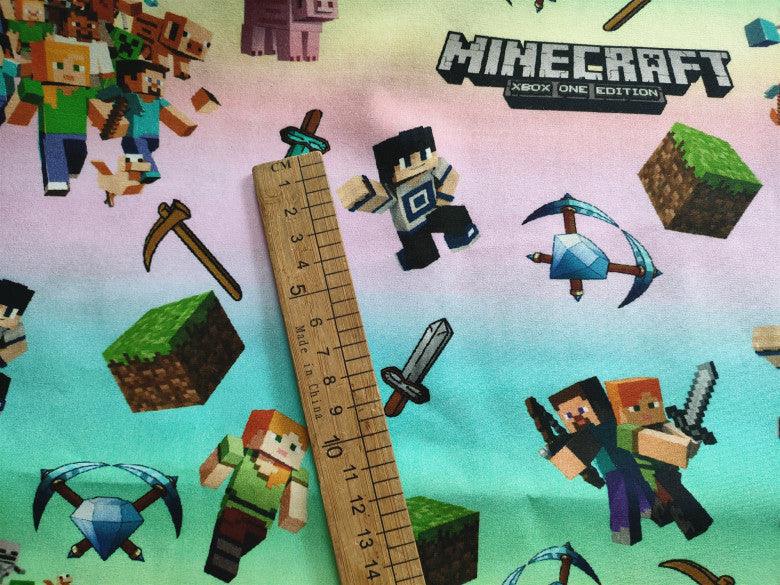 Minecraft the game Series ! 1 Meter Medium Printed Cotton Fabric, Fabric by Yard, Yardage Cotton Fabrics online Game - fabrics-top