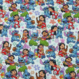 Lilo and Stitch Dancing blue! 1 yard Medium Thickness Cotton Fabric, Fabric by Yard, Yardage Cotton Fabrics Style Prints Lilo & Stitch