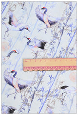 Red-crowned Crane Birds! 1 Meter Medium Weight Plain Cotton Fabric, Fabric by Yard, Yardage Cotton Fabrics for  Style Garments, Bags - fabrics-top