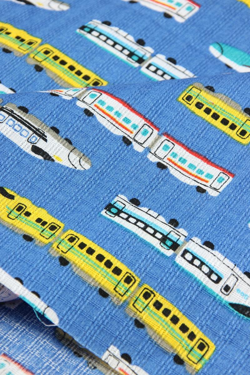 the Bullet Train Shinkansen blue! 1 Meter Medium Weight Plain Cotton Fabric, Fabric by Yard, Yardage Cotton Fabrics for  Style Garments, Bags - fabrics-top