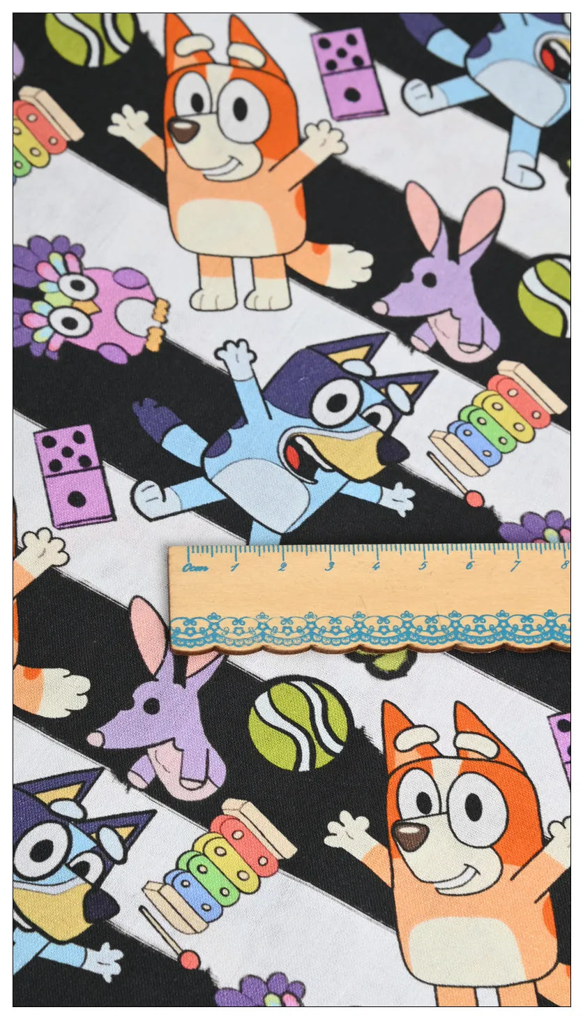 Bluey Bingo the puppies 7 Colors !1 Yard Quality Medium Thickness Plain Cotton Fabric, Fabric Australian - fabrics-top