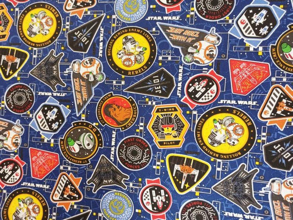 Star Wars blue!1 Meter Medium Thickness Twill Cotton Fabric, Fabric by Yard, Yardage Cotton Fabrics for  Style Garments