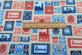 Harrods Stamps! 1 Meter Medium Thickness Cotton-Linen Fabric, Fabric by Yard, Yardage Cotton Fabrics for Style Clothes, Bags - fabrics-top