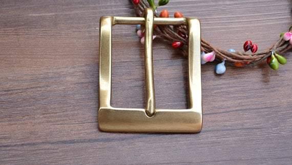 Solid Brass 1.5'' Belt Buckles for Men, Vintage handmade Style, 2 Models Available - fabrics-top