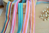 6 Meters Color Stripe Stretch Elastic Band. (6.6 Yard), Flat Elastic Belt, Rubber band, Width 1.5cm, 5 colors, d593 - fabrics-top