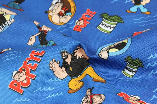 Popeye blue! 1 Meter Printed Cotton Fabric, Fabric by Yard, Yardage Fabrics, Children  Kids - fabrics-top