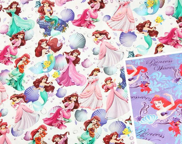 the Princesses series 4 Mermeid! 1 Yard Quality Medium Thickness Plain Cotton Fabric, Fabric by Yard, Yardage Cotton Fabrics for  Style