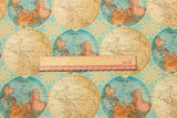 retro the World Map! 1 Yard Printed Cotton Fabric, Fabric by Yard, Yardage Fabrics, Children  Kids - fabrics-top