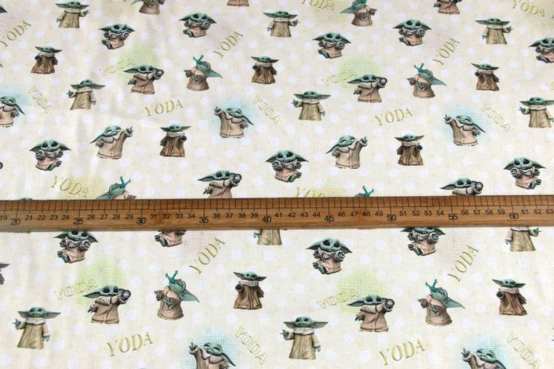 Yoda Collection Star Wars a! 1 Meter Medium Thickness Cotton Fabric, Fabric by Yard, Yardage Cotton Fabrics for  Style Garments - fabrics-top