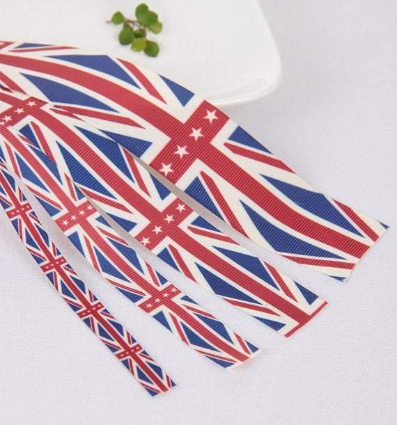 10 Yards Union Jack Ribbon, the Union Flag Pattern, 9 Yards 900cm length, Polyester, Great Britain Flag
