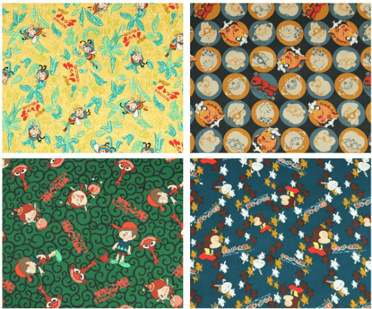 Japanese Cartoons series 2! 1 Meter Light Weight Cotton Fabric, Fabric by Yard, Yardage Cotton Fabrics for Style Clothes, Bags