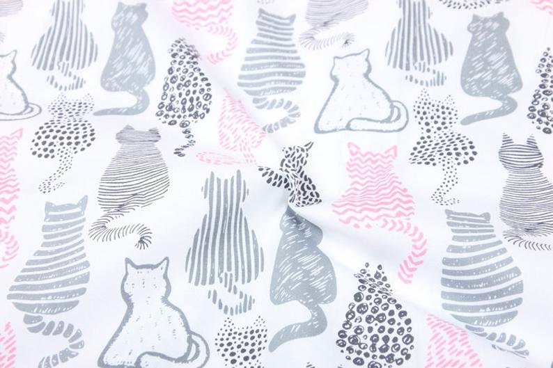 Cats! 1 Meter Medium Thickness Plain Cotton Fabric, Fabric by Yard, Yardage Cotton Fabrics for  Style Garments, Bags 2 Colros - fabrics-top