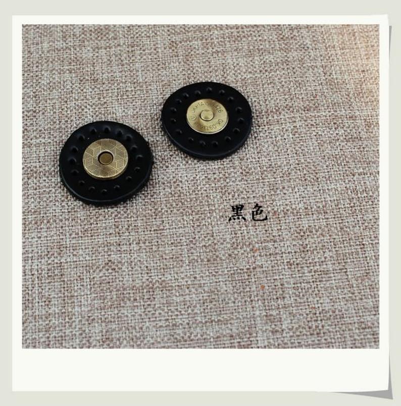 5 Pairs of Color Leather Magnetic Buttons , 3cm Genuine Leather Covered, 9 colors available, Sewing-on Bag Leather Magnetic Button - fabrics-top