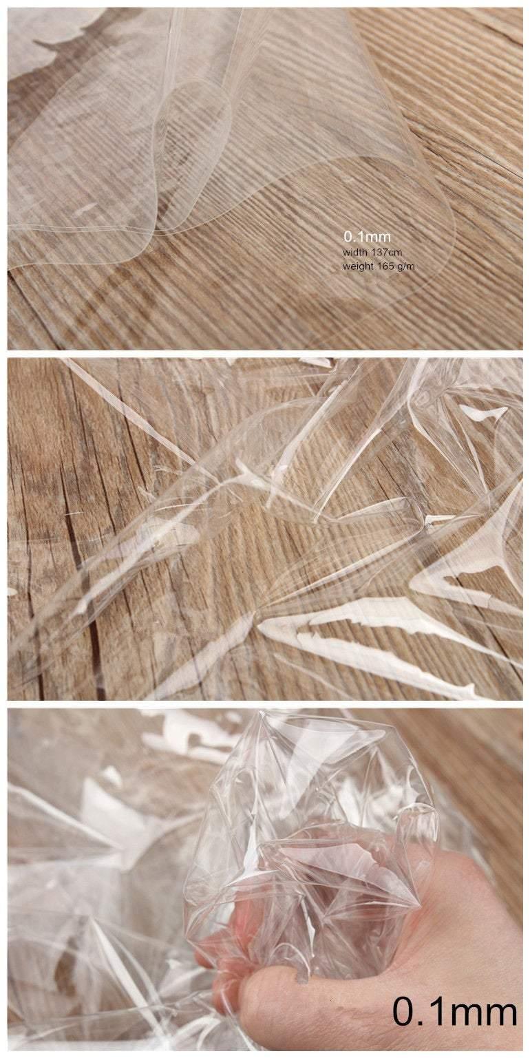 Clear Transparent Plastic TPU Fabric 1 Meter, TPU Sheet 0.1mm 0.14mm 0.15mm 0.2mm 0.3mm 0.5mm 0.8mm 1mm 1.2mm 1.5mm 2mm Plastic Sheet Fabric - fabrics-top