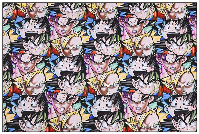 Dragon Ball Faces! 1 yard Printed Cotton Fabric, Fabric by Yard, Yardage Fabrics, Children 2201