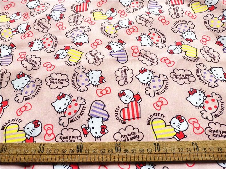 Hello Kitty Poly 6 Colors! 1 Meter Light Weight Polyester Fabric, Fabric by Yard, Yardage Cotton Fabrics for  Style Garments, Mask Fabrics - fabrics-top