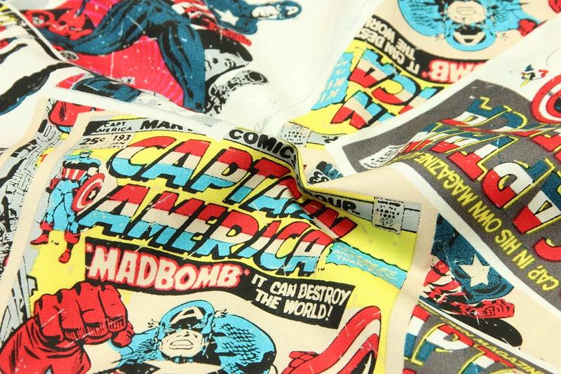 Captain America Comics ! 1 Meter Medium Thickness Printed Plain Cotton Fabric, Fabric by Yard, Yardage Batman Fabric - fabrics-top