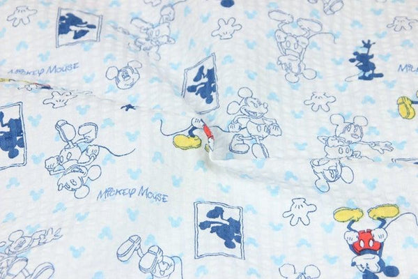 Mickey Shadow! 1 Meter Medium Thicknessa Seersucker Cotton Fabric, Fabric by Yard, Yardage Fabrics for Shirts, Summer Fabrics - fabrics-top