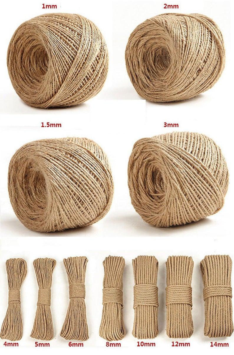 10~400 meters of High Quality Jute Rope, Round Hemp Rope, Jute Cord, Hemp Wire, Width 1~14mm, length:10~400 Meters, 11 Dimensions Available - fabrics-top