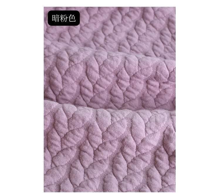Braids! 1 Meter Quality Solid-Color Quilted Knitted Cotton Fabric, Winter Knitting Fabrics, Warm Pre-Quilted Fabrics Jacquard Jersey - fabrics-top