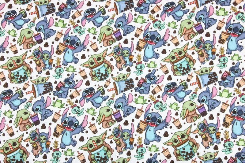 Stitch and Yoda! 1 Yard Printed Cotton Fabric, Fabric by Yard, Yardage Fabrics, Children  Kids 2103 - fabrics-top