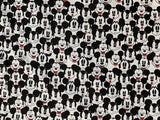 Mickey Faces Black and white! 1 Yard Medium Thickness Twill Cotton Fabric, Fabric by Yard, Yardage Cotton Fabrics for  Style Garments, Bags