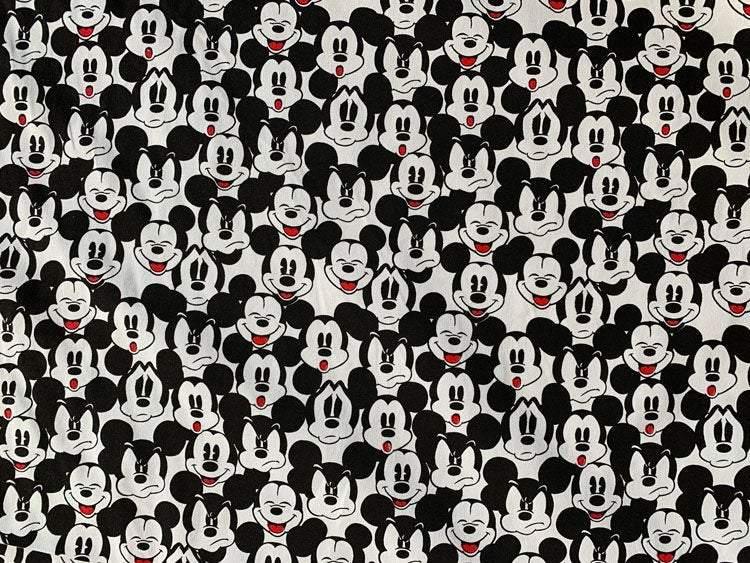 Mickey Faces Black and white! 1 Yard Medium Thickness Twill Cotton Fabric, Fabric by Yard, Yardage Cotton Fabrics for  Style Garments, Bags