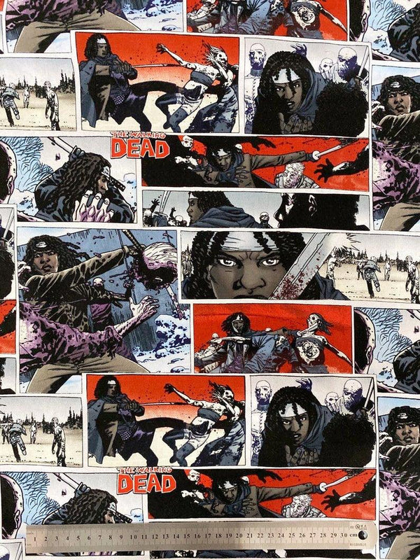 Walking Dead, Zombie apocalypse Drama! 1 Meter Medium Thickness Cotton Fabric, Fabric by Yard, Yardage Cotton Fabrics for Clothes, Bags Classic Drama
