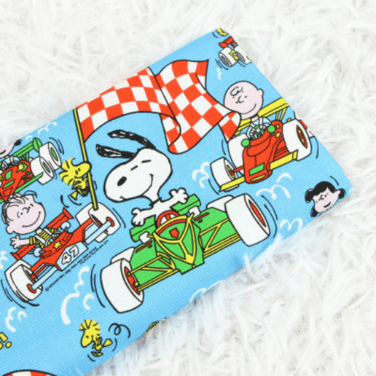 Snoopy Auto Racing 2 Colors! 1 Yard Plain Cotton Fabric, Fabric by Yard, Yardage Cotton Fabrics for Style Garments, Bags - fabrics-top