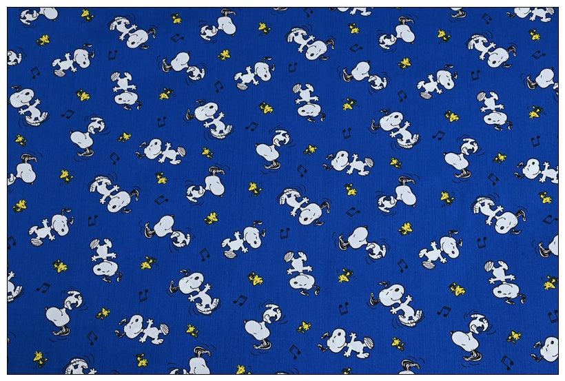 Snoopy and Woodstock Blue!  1 Meter Plain Cotton Fabric, Fabric by Yard, Yardage Cotton Fabrics for  Style Garments, Bags