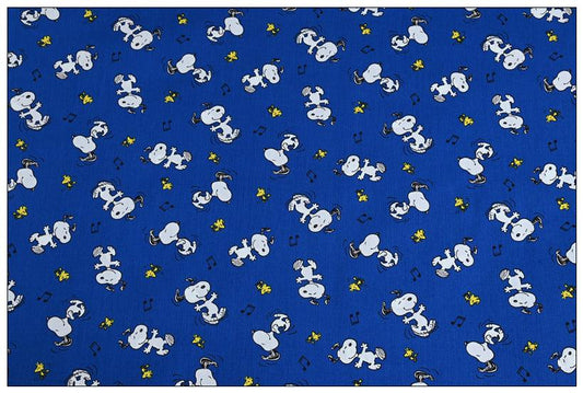 Snoopy and Woodstock Blue!  1 Meter Plain Cotton Fabric, Fabric by Yard, Yardage Cotton Fabrics for  Style Garments, Bags