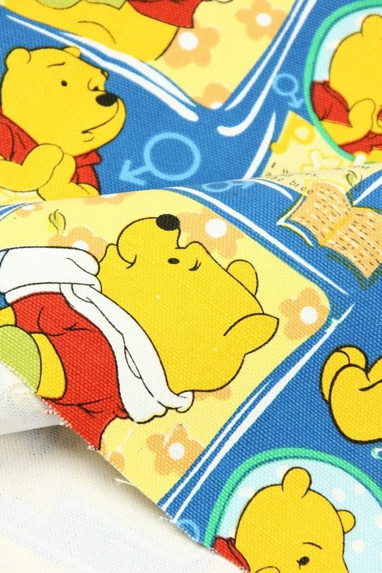 Winnie the Pooh 4 Colors! 1 Meter Stiff Cotton Toile Fabric, Fabric by Yard, Yardage Cotton Canvas Fabrics for Bags Style Beer Winnie - fabrics-top