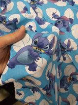 Stitch Blue! 1 Meter Medium Thickness Cotton Fabric, Fabric by Yard, Yardage Cotton Fabrics for  Style Garments, Bags  Lilo & Stitch Disney - fabrics-top