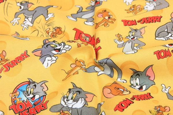 the Cat and the Mouse! 1 Meter Printed Cotton Fabric, Fabric by Yard, Yardage Fabrics, Children  Kids - fabrics-top