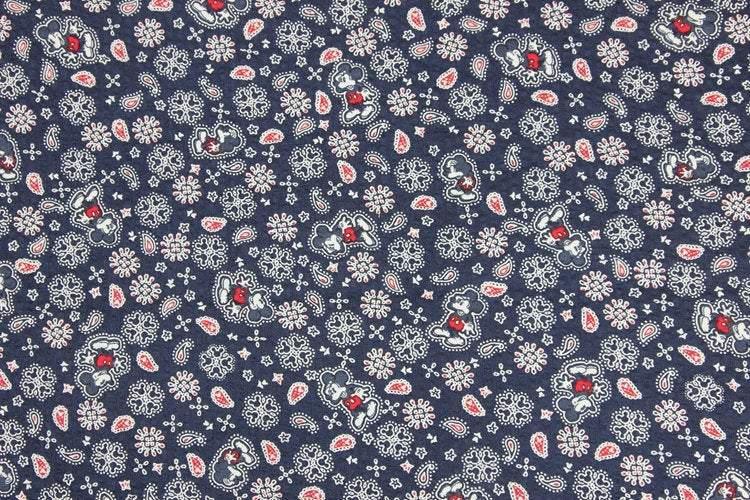 Mickey Paisley! 1 Meter Medium Thickness Seersucker Cotton Fabric, Fabric by Yard, Yardage Fabrics for Shirts, Summer Fabrics