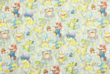 Super Mario and Friends 2 Colors! 1 Meter Top Quality Medium Thickness Plain Cotton Fabric, Fabric by Yard, Yardage Cotton Fabrics - fabrics-top