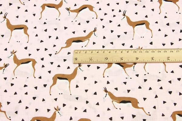 Deer Pink! 1 Meter Medium Thickness Cotton Fabric, Fabric by Yard, Yardage Cotton Fabrics for Style Clothes, Bags Deer Reindeer - fabrics-top