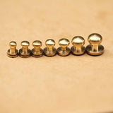 10sets Brass Button Head Studs Screwbacks Leather craft, Solid Brass Button Head Studs For Leather Work, 6mm, 7mm, 8mm, 9mm, 10mm Available - fabrics-top