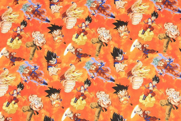 Dragon Ball ドラゴンボール orange! 1 Meter Printed Cotton Fabric, Fabric by Yard, Yardage Fabrics, Children  Kids