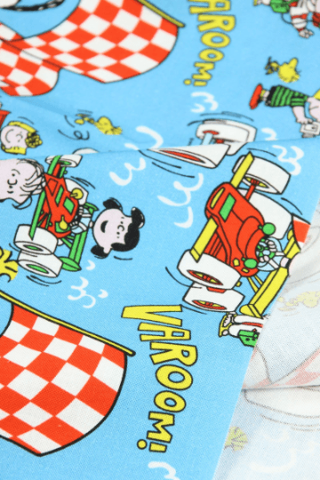 Snoopy Auto Racing 2 Colors! 1 Yard Plain Cotton Fabric, Fabric by Yard, Yardage Cotton Fabrics for Style Garments, Bags - fabrics-top