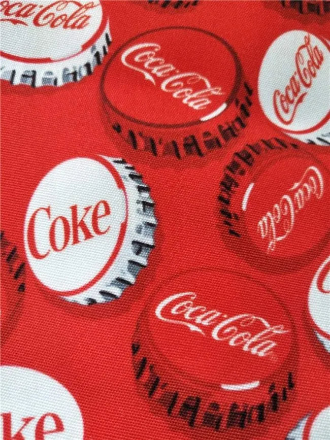 Coke Red! 1 Meter Light Stiff Polyester Toile Fabric, Fabric by Yard, Yardage Canvas Fabrics for Bags Coca cola Coke Bottles - fabrics-top