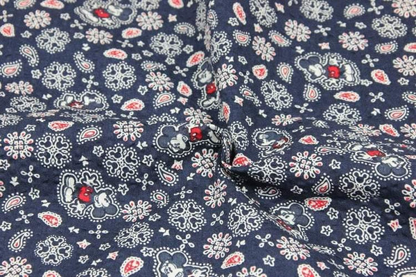 Mickey Paisley! 1 Meter Medium Thickness Seersucker Cotton Fabric, Fabric by Yard, Yardage Fabrics for Shirts, Summer Fabrics - fabrics-top