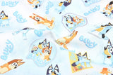 Bluey and Bingo the puppies 3 Colors! 1 Yard Quality Medium Thickness Plain Cotton Fabric, Fabric by Yard,  Cotton Australian Animated - fabrics-top