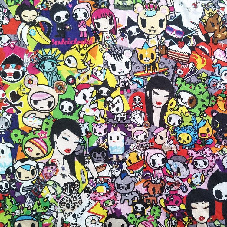 Tokidoki Japanese Ladies! 1 Meter Top Quality Cotton Plain Fabric, Fabric by Yard, Yardage Cotton Fabrics for Clothes Bags Japan Theme