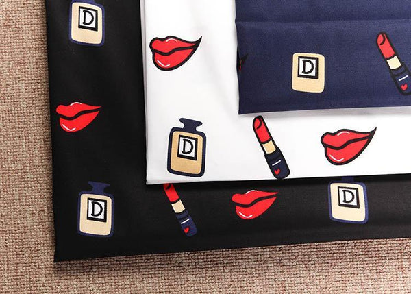 Lipsticks and Perfume! 1 Meter Fine Cotton Fabric, Fabric by Yard, Yardage Cotton Fabrics for  Style Garments, Bags - fabrics-top